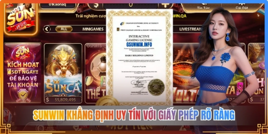 Sunwin khẳng định uy tín với hệ sinh thái và giấy phép rõ ràng